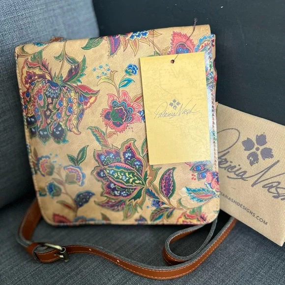 NWT PATRICIA NASH GRANADA FRANCH TAPESTRY LEATHER CROSSBODY BAG